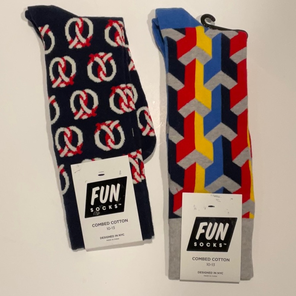(B48) Fun Socks Bundle 2 Pairs Size 10-13